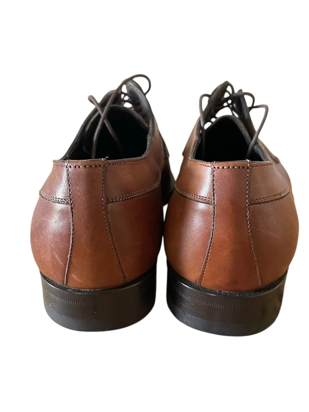 MEZLAN Men's Brown Leather Lace-Up Dress Shoes Size:8.5